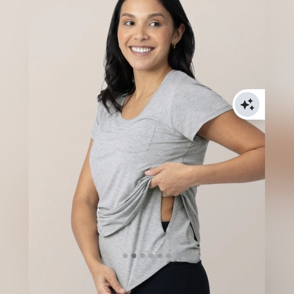 Kindred Bravely Tops - Kindred Bravely Bamboo Gray Short Sleeve Everyday Maternity & Nursing Tee